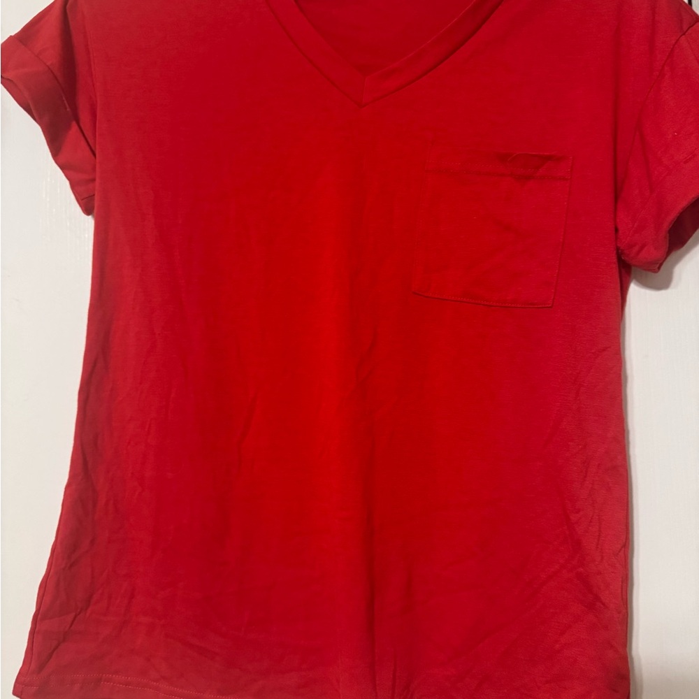Red V-Neck T-Shirt